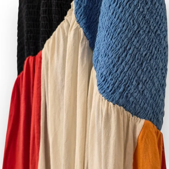 Anthropologie Celandine Women’s Linen Blend Smocked Halter Midi Dress Large - Picture 6 of 10